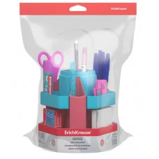 Набор настольный вращающийся пластиковый ErichKrause Office Bubble Gum розовый с голубой вставкой 57960