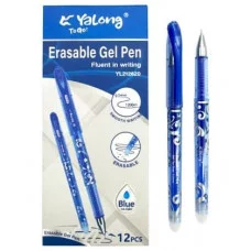 Ручка Шпион  "Пиши стирай" Yalong DE-509 (син) 0,5мм, прозрачный синий корпус с узором, игольчатый стержень, в к/к YL212620 (12/144/1728)   330590