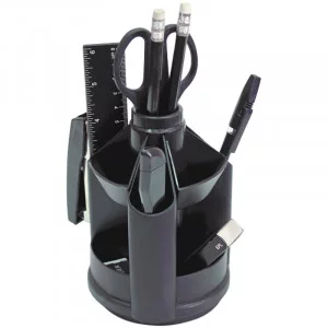 Настольный органайзер OfficeSpace "Минидеск", 10 предметов, вращающийся, черный Спейс 205590