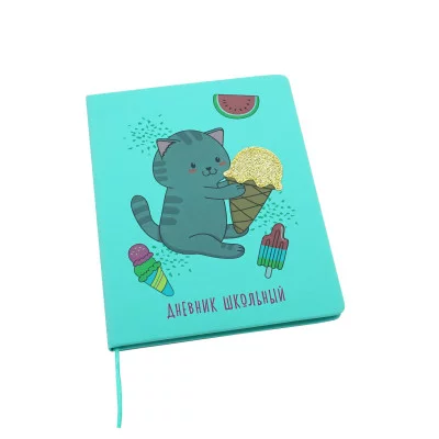 Shiny stripes. Дизайн 5 Дневник универсальные "Shiny stripes" в интегр. переплете из искусств soft touch нашивки глитер А5, 48л,скругл. углы.ляссе Бум. тонир 70гр/м2