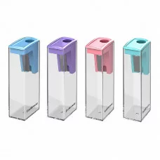 Точилка пластиковая ErichKrause City Pastel с контейнером ассорти, 1шт 61275