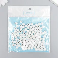 Бусины для творчества дерево "Белый" d-0,8 см, набор 20 гр 7829695