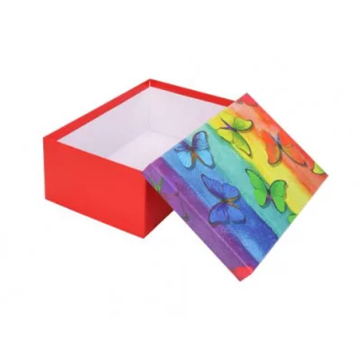 Коробка прямоугольная подарочная Радужные бабочки 35X27X15.5 см РазборКОР-7809
