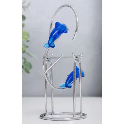 Маятник Дельфины друг за другом с кольцом и шариком 13х7х5,5 см 574182