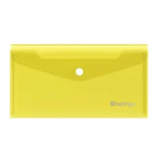 Папка-конверт на кнопке Berlingo "No Secret", С6, 200мкм, желтая 352671