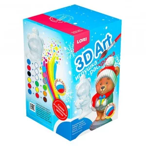 3D Art.Игрушка-раскраска "Новогодний мишка" Ир-030
