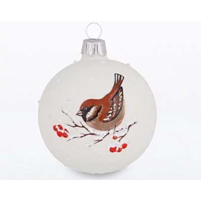 Елочное украшение, шар Ш3 60мм "Воробей" С1964