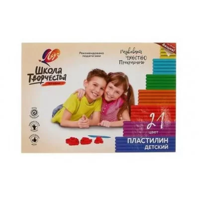 Пластилин 21цв 420г "Школа творчества" стек карт упак ЛУЧ 29С 1765-08 040857