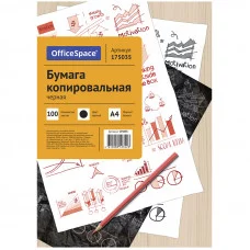 Бумага копировальная OfficeSpace, А4, 100л. черная Спейс 175035