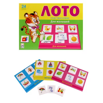 ЛОТО ПЛАСТИКОВОЕ 24 фишки. ДЛЯ МАЛЫШЕЙ ИН-6007