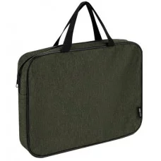 Папка на молнии А4 ЗЕЛЕНАЯ (П-1524) с ручками, внут.карман, 350х270x60мм П-1524