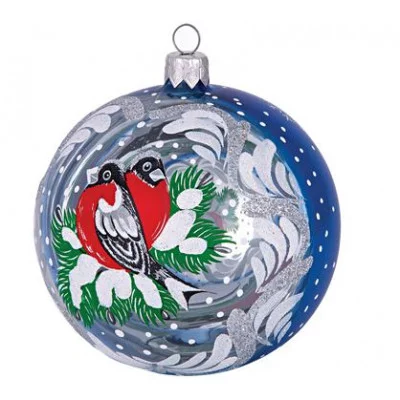 Елочное украшение, шар Ш6 95мм "Зимняя ветка" С1569