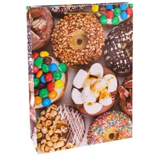 Пакет подарочный с матовой ламинацией 32,4х44,5х10,2 см (XL) Пончики, 157 г ППД-0116