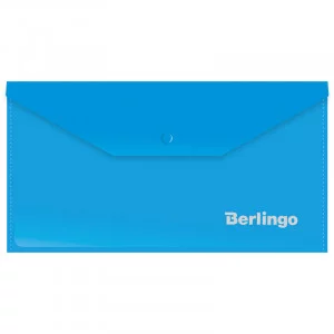 Папка-конверт на кнопке C6, 180мкм, синяя BERLINGO* 183942