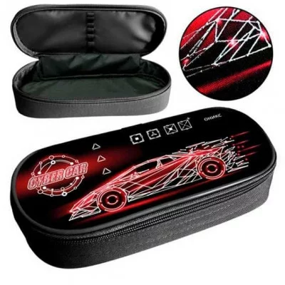 ПМК 37-22 Cyber car - пенал корпус,1 отдел,резинки на крышке,откид.планка с резинк, фольга ,220x90x5