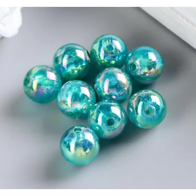 Набор бусин для творчества пластик "Перламутр голубой" набор 20 гр 1,6х1,6 см 3775549