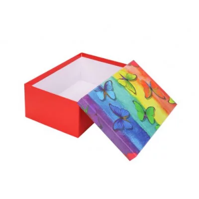 Коробка прямоугольная подарочная Радужные бабочки 29X22X12.5 см РазборКОР-7809