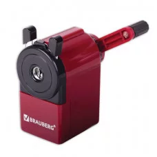 Точилка механическая BRAUBERG металлический механизм, черный/бордовый, 222517