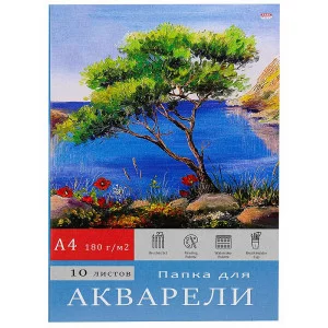 Папка ДЛЯ АКВАРЕЛИ А4 ДЕРЕВО НА ОБРЫВЕ (10-7132) цветная обл 10л 180г/м2 ПП-00072620