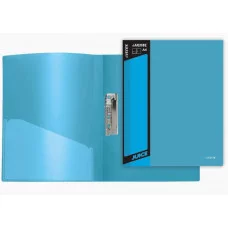 Папка с боковым прижимом "Juicy" A4, 450 мкм, фактура "песок" внешний карман со сменной этикеткой, внутренний карман, индивидуальная маркировка, непрозрачная ярко-голубая 3110704