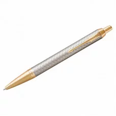 Ручка шариковая Parker "IM Premium Warm Silver GT" синяя, 1,0мм, кнопочн., подарочная упаковка 246617