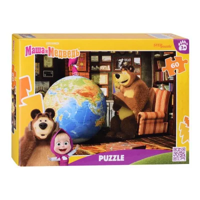 Пазлы 60 "Маша и Медведь (нов.)" (Анимаккорд) Глобус 81241