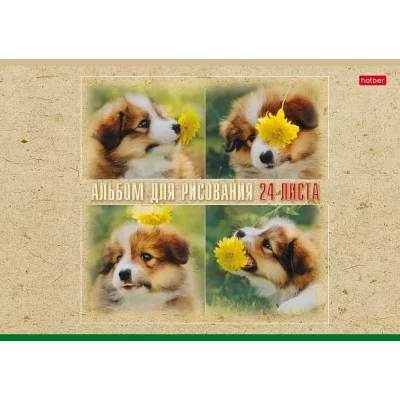 Альбом для рисования 24л скрепка мелов Ассорти ассорти HATBER 014111