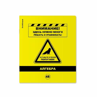 Тетрадь общая ученическая с пластиковой обложкой на скобе ErichKrause Be Informed, АЛГЕБРА, 48 листов, клетка 59482