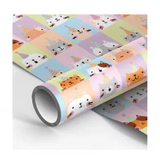 Упаковочная бумага глянц. 70*100см, MESHU "Bithday friends", 80г/м2 372652