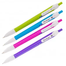 Ручка шариковая автоматическая Berlingo "Triangle" синяя, 0,7мм, трехгранный корпус, в стакане BERLINGO_ 206171