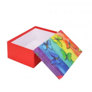 Коробка прямоугольная подарочная Радужные бабочки 19X13X7.5 см РазборКОР-7809