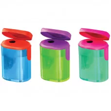 Точилка пластиковая Berlingo "Heat" 1 отверстие, контейнер, ассорти 320756