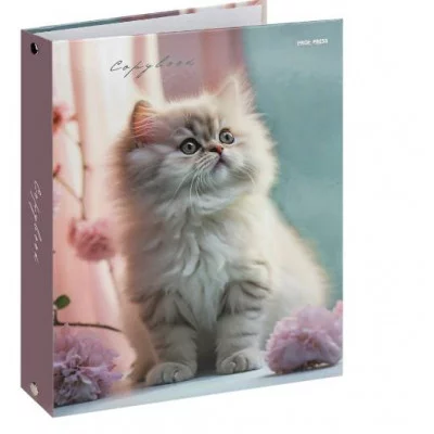 Тетрадь КЛЕТКА 80л. СВЕТЛЫЙ КОТЁНОК И ЦВЕТЫ (Т80-2346) (на кольцах) Т80-2346