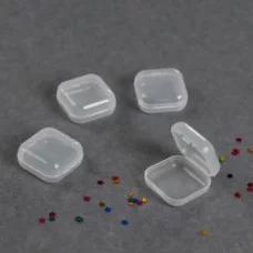Контейнеры для декора набор 4шт 2,7*2,7*1см прозрач пакет QF 7145355