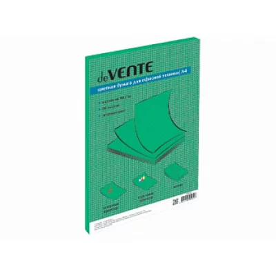 Бумага цветная А4 80г/м2 интенсив 50л зеленый DEVENTE 2072923 460999