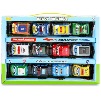 Набор игрушек "Пуллбэк: Мини-автомобили" (5 см, 12 шт., пружинный механизм) BBA1602-128