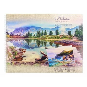 Альбом для рисования А3 48л ПЕЙЗАЖ НА ОТКРЫТКЕ гребень офсет микроперф 48-1221