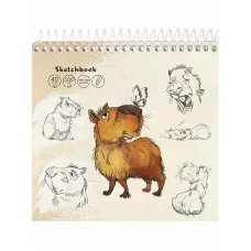 Скетчбук А6 40л.ВРЕМЯ КАПИБАРЫ 40-1799 на спирали сверху мяг.обл. б/о с жестк. подложкой 100гм2