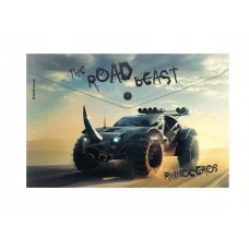 Папка-конверт на кнопке пластиковая ErichKrause Road Beast, A4, ассорти  63510