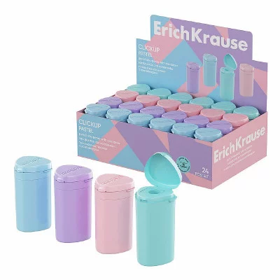 Точилка пластиковая ErichKrause ClickUp, Pastel, с контейнером, ассорти  60067