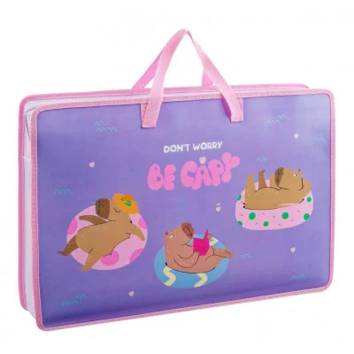 Папка для чертежей и рисунков А3 ArtSpace "Capybara", пластик, 85мм, на молнии 370966