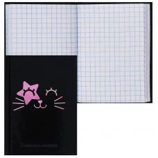 Книжка записная А7 75*105 64л клетка склейка тв обл 7Бц КОКОС Котик 241105