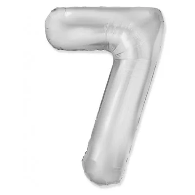 Шар (40\'\'/102 см) Цифра, 7 Slim, Серебро, 1 шт. 901917P