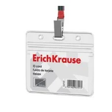 Бейдж горизонтальный 1шт без ленты ErichKrause 95х58 мм, прозрачный Разбор62073