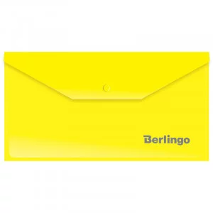 Папка-конверт на кнопке C6, 180мкм, желтая BERLINGO* 153945