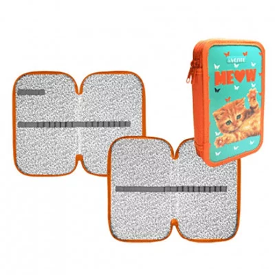 Пенал 2 отделения 205*120 фольг "Meow" DEVENTE 7012408 709236