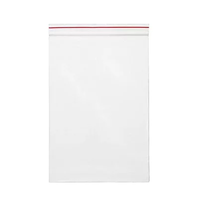 Пакет упаковочный с замком Zip Lock 80x100 мм, ПНД, 35 мкм, прозрачный, с красной полосой на zip-застежке, 100 шт в упаковке 9054204