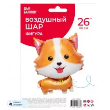 Шар (26\'\'/66 см) Фигура, Щенок Корги, 1 шт. в уп. 21725P