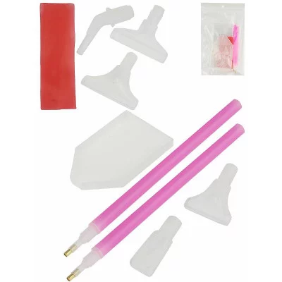 Набор инструментов для алмазной мозаики (17 предметов, в пакете) (арт. ННД-8248)