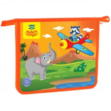 Папка для тетрадей 1 отделение, А5, Мульти-Пульти "Приключения Енота", пластик, на молнии 256011